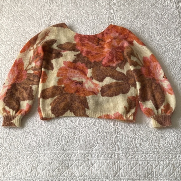 Sezane Alban Mohair Knit Floral Sweater Multi Colors Fits XS to S - Picture 4 of 17